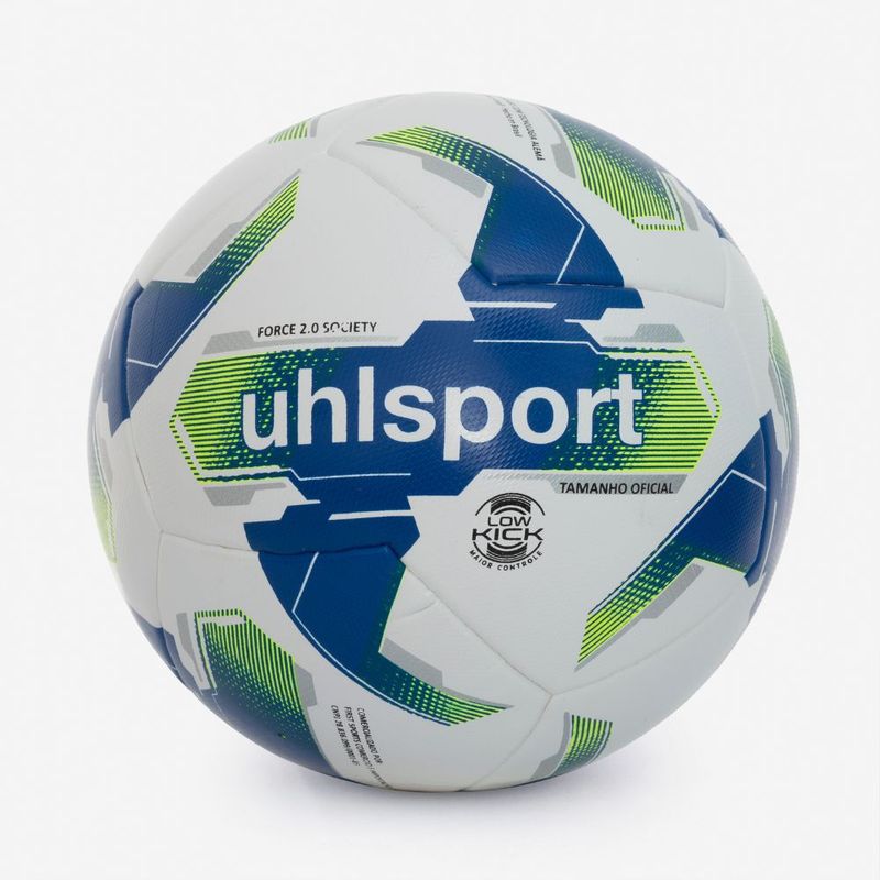 Bola De Futebol Society Uhlsport Force 2.0 - Branco e Azul