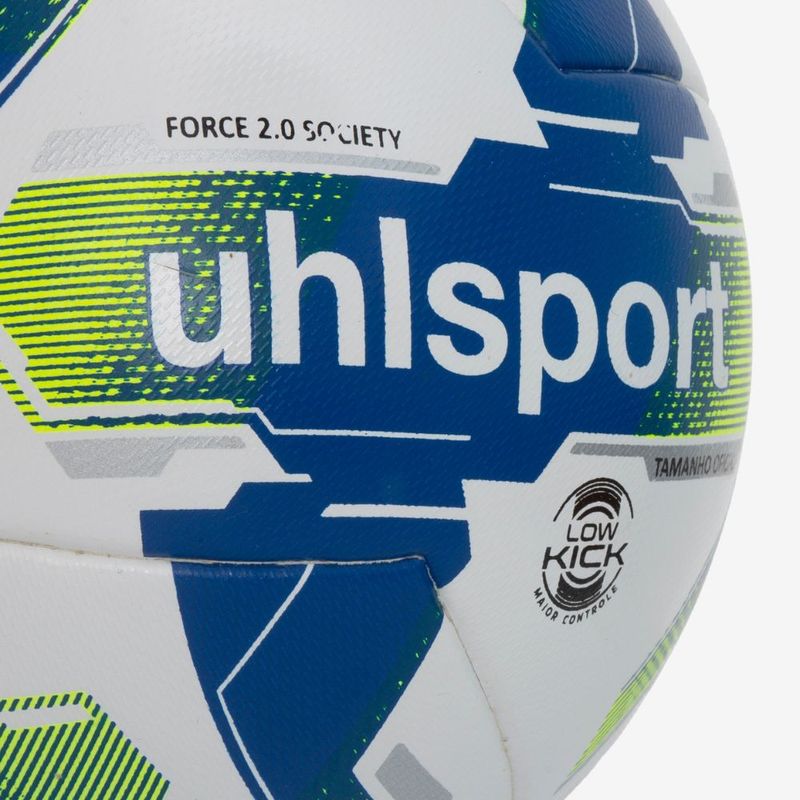 Bola De Futebol Society Uhlsport Force 2.0 - Branco e Azul