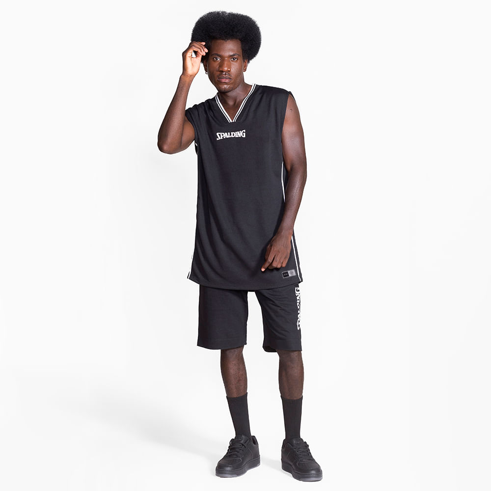 Regata Spalding Jersey Mesh - Preto-0