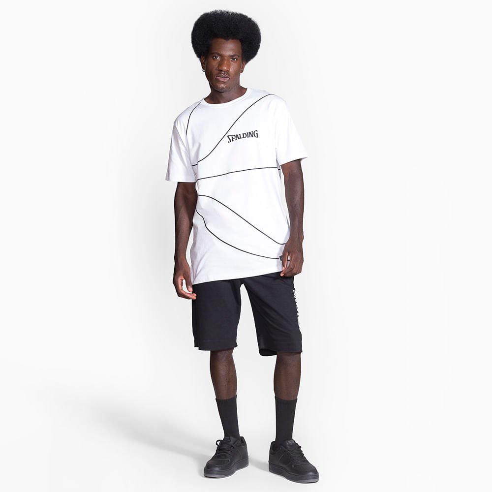 Camiseta Spalding Big Ball - Branco e Preto-2