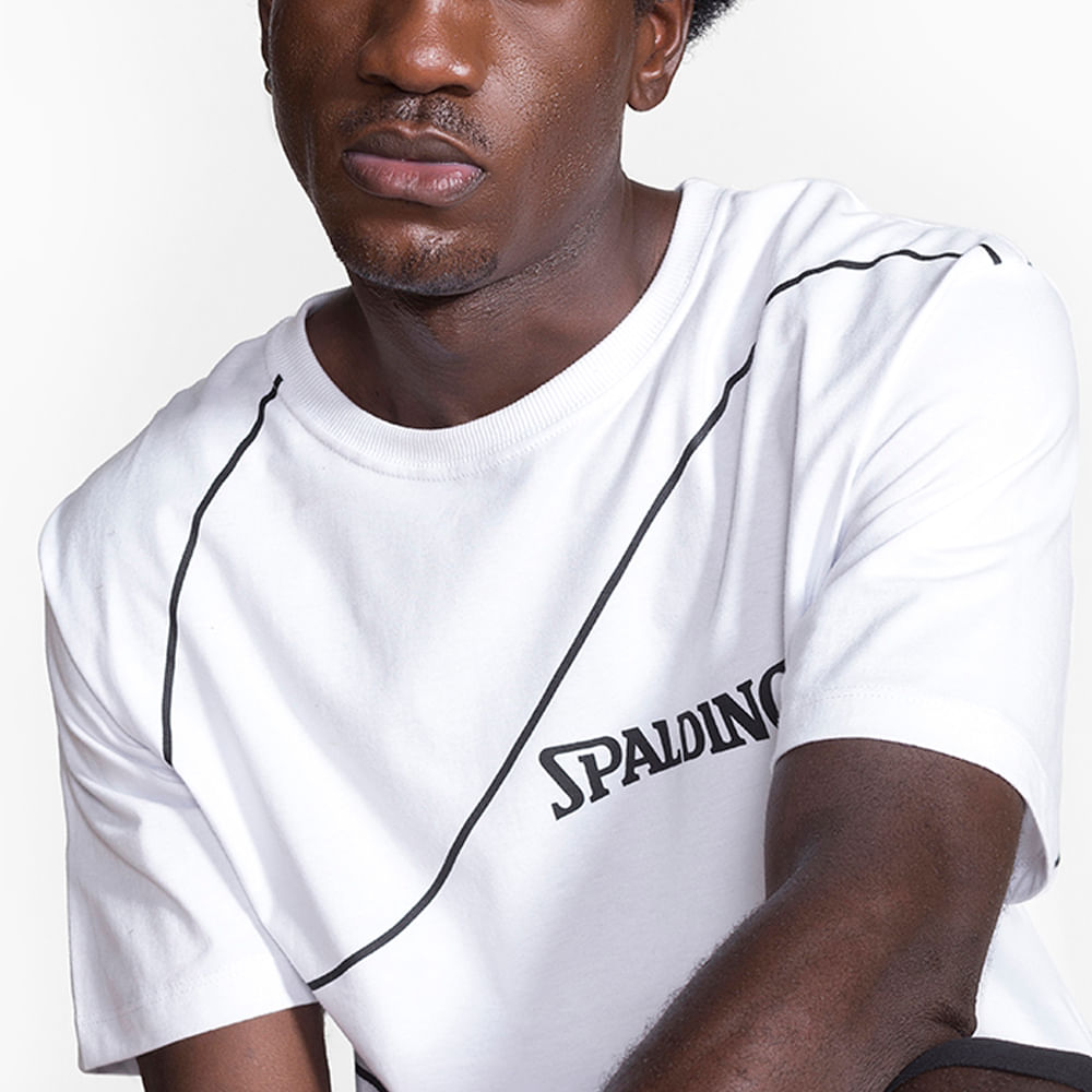 Camiseta Spalding Big Ball - Branco e Preto-3