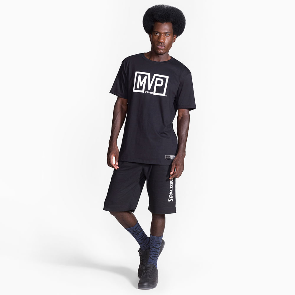 Camiseta Spalding MVP - Preto e Branco-2