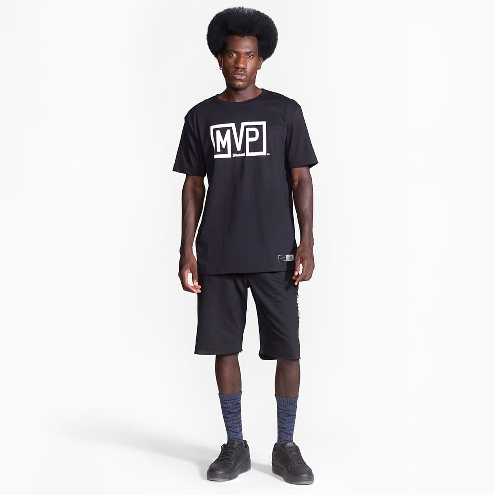 Camiseta Spalding MVP - Preto e Branco-5