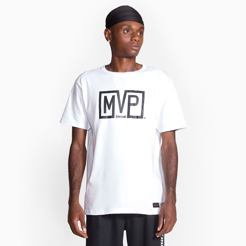 Camiseta Spalding MVP - Branco e Preto-0