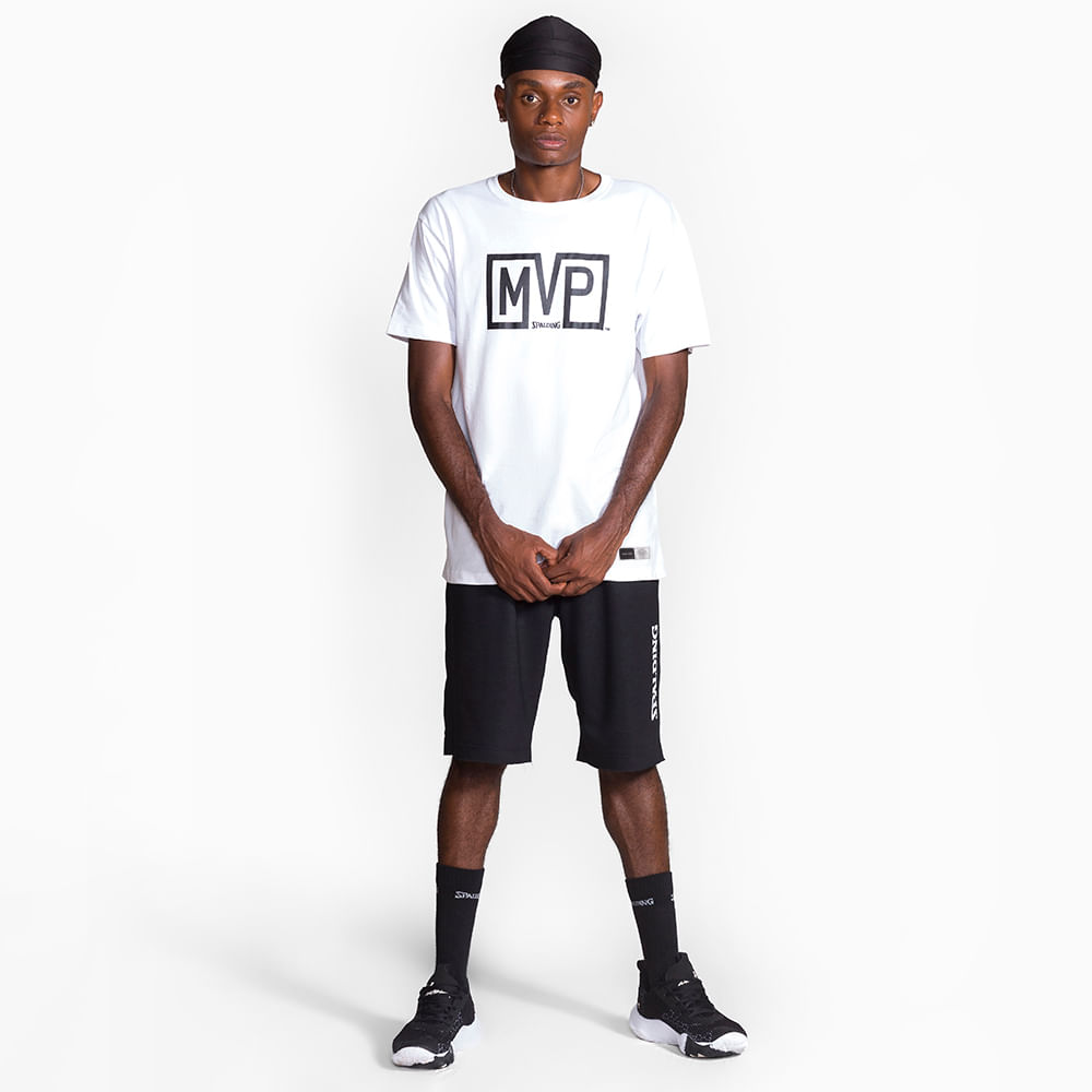 Camiseta Spalding MVP - Branco e Preto-3