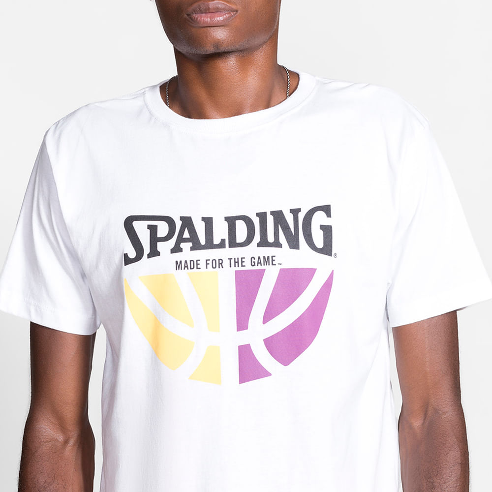 Camiseta Spalding Logo Ball - Branco e Amarelo-3