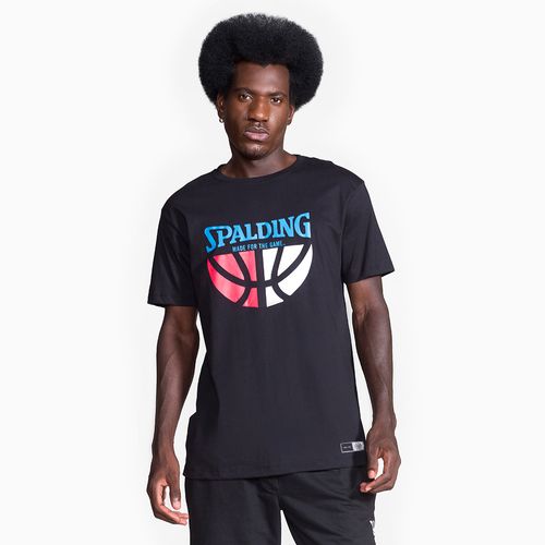 Camiseta Spalding Logo Ball - Preto e Azul