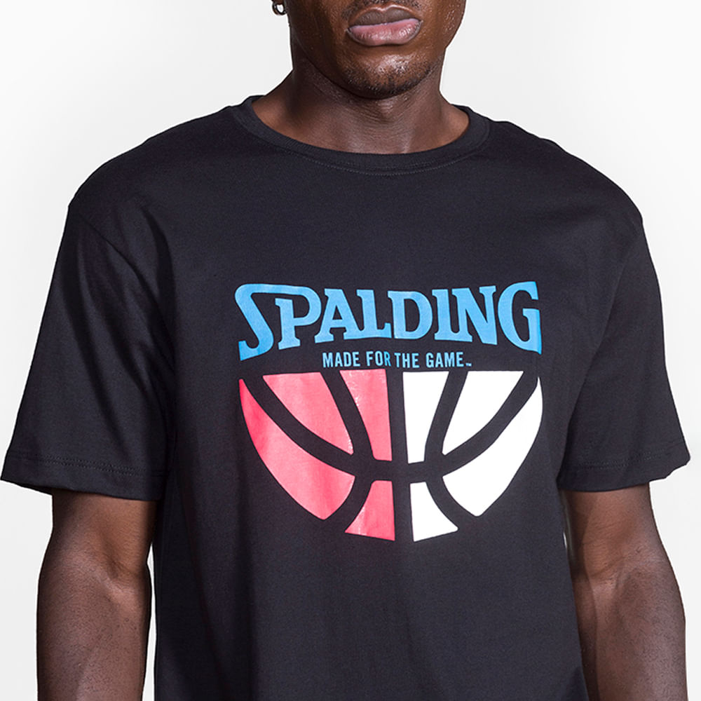 Camiseta Spalding Logo Ball - Preto e Azul-3