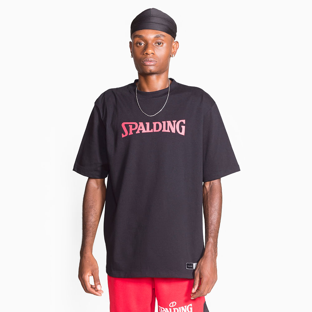 Camiseta Spalding Maxi - Preto e Vermelho-0
