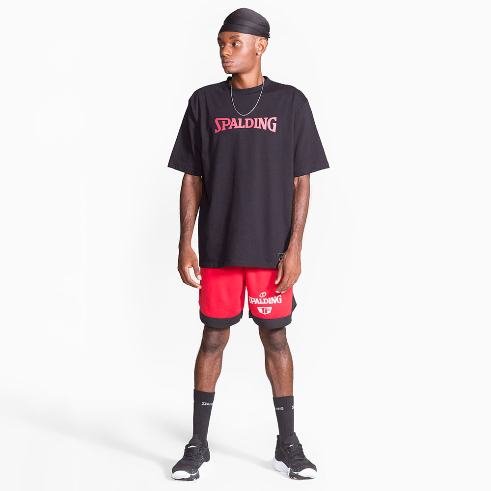 Camiseta Spalding Maxi - Preto e Vermelho-2