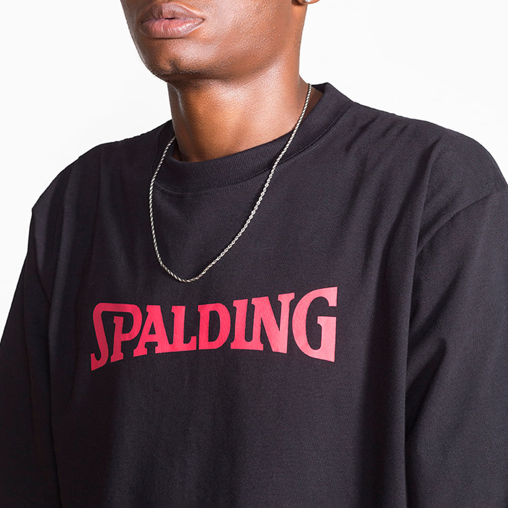 Camiseta Spalding Maxi - Preto e Vermelho-3