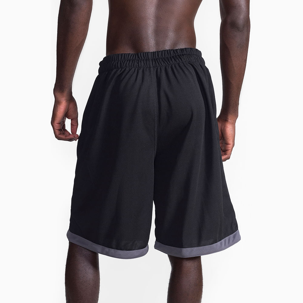 Bermuda Spalding Dupla Face - Preto e Cinza-2