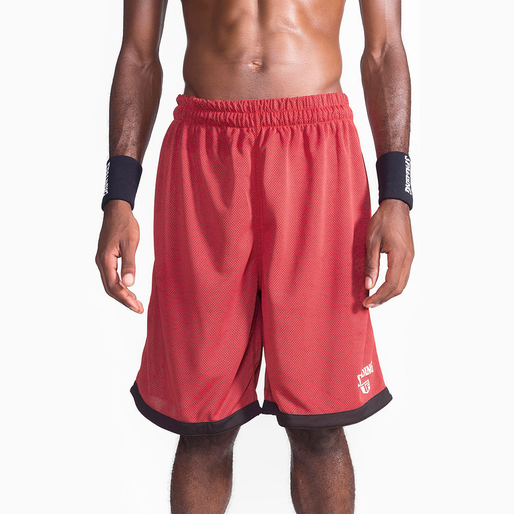 Bermuda Spalding Dupla Face - Preto e Vermelho-0