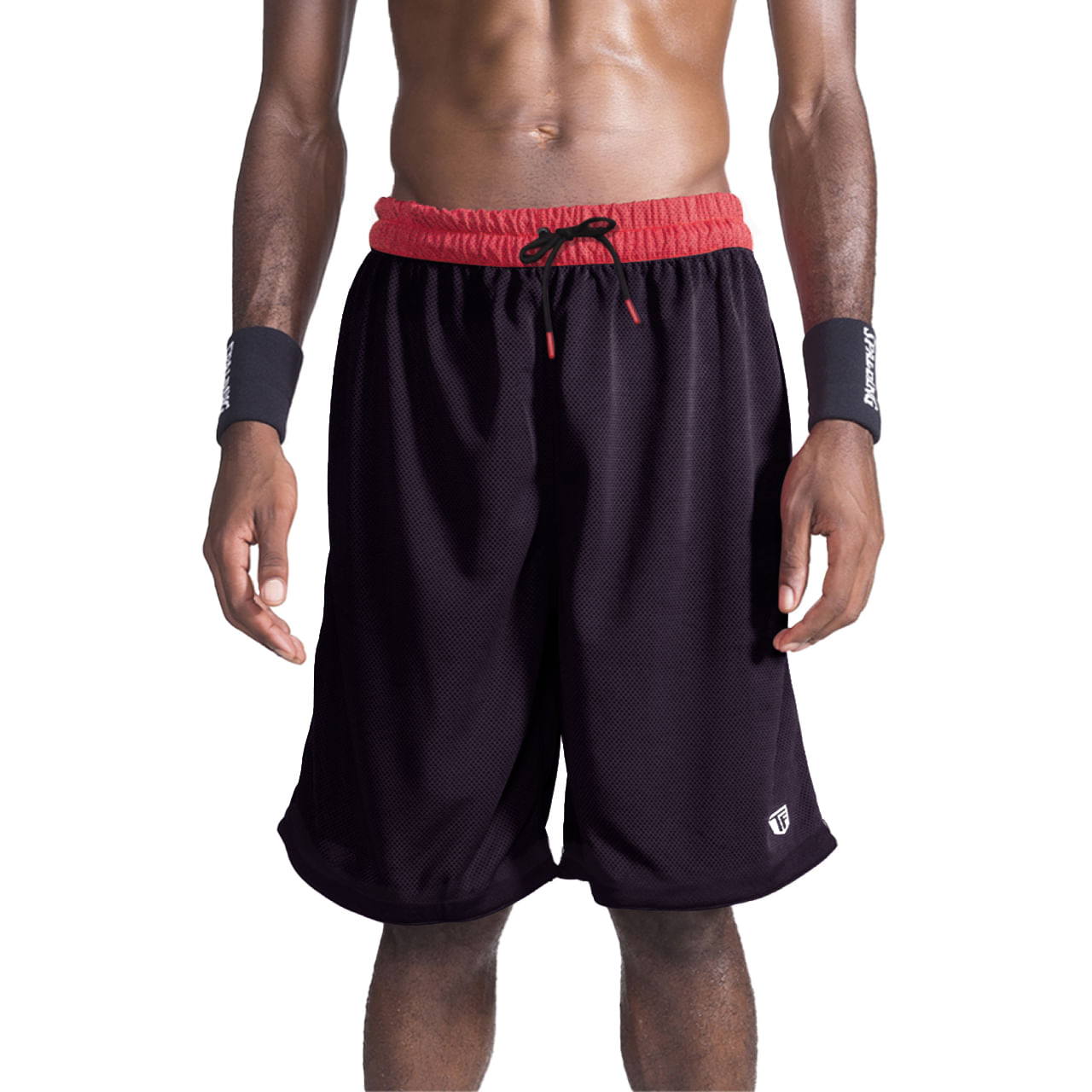 Bermuda Spalding Dupla Face - Preto e Vermelho-1