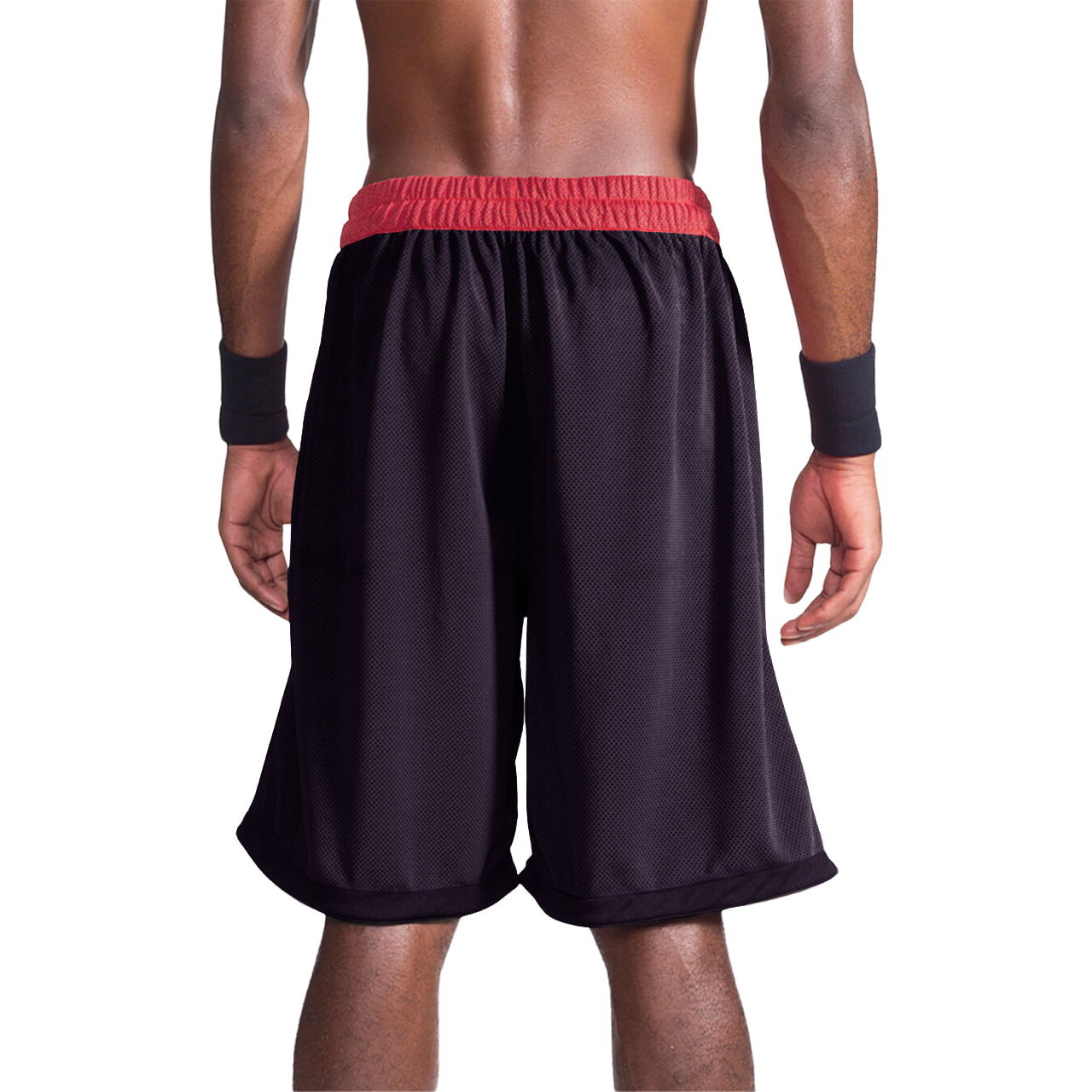 Bermuda Spalding Dupla Face - Preto e Vermelho-3