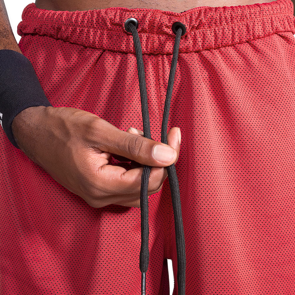 Bermuda Spalding Dupla Face - Preto e Vermelho-5