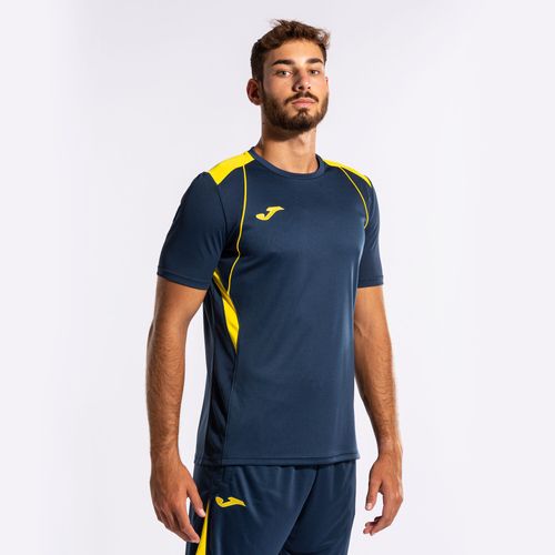 Camiseta Joma Championship VII - Azul Marinho e Amarelo