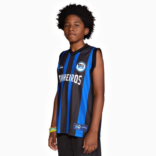 Regata Spalding Pinheiros Fan Base Game ECP Home Infantil 24/25 - Azul e Preto