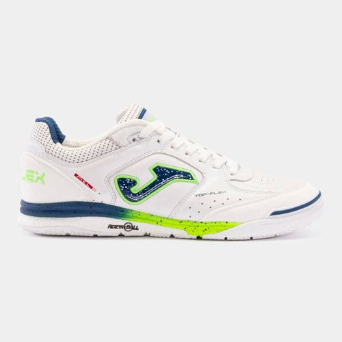 Chuteira de Futsal Joma Top Flex Rebound - Branco/Azul/Verde