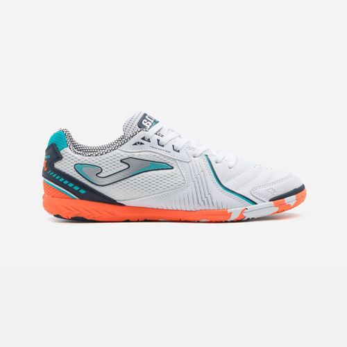 Chuteira de Futsal Joma Dribling - Branco e Laranja