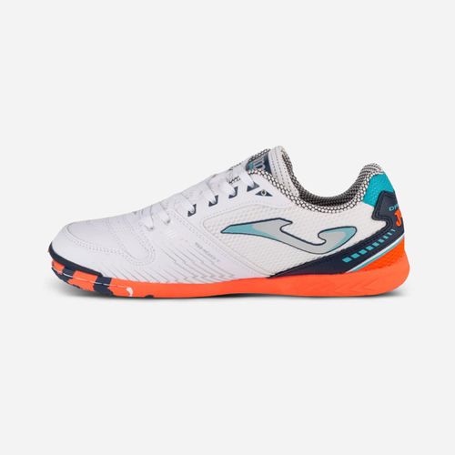 Chuteira de Futsal Joma Dribling - Branco e Laranja