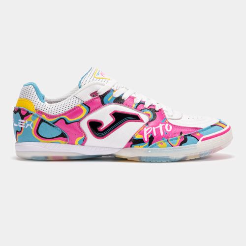 Chuteira de Futsal Joma Top Flex Pito - Rosa e Branco