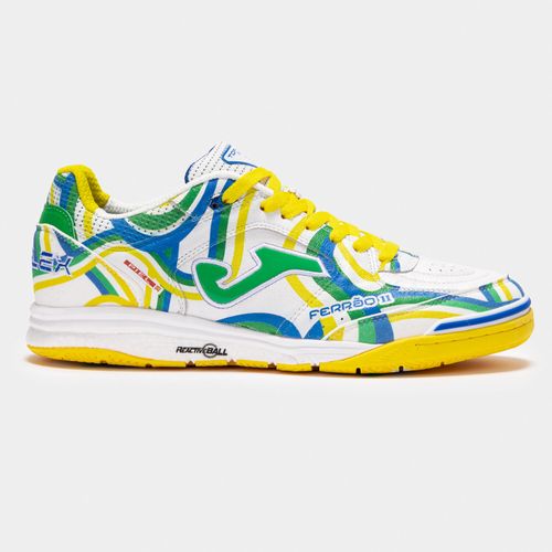 Chuteira de Futsal Joma Top Flex Rebound Ferrão II - Branco e Amarelo