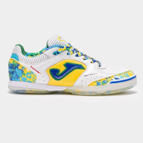 Chuteira de Futsal Joma Top Flex Amandinha - Branco e Amarelo