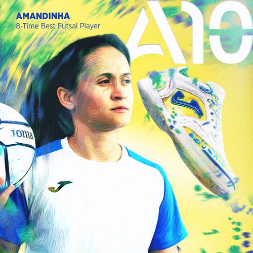 Chuteira de Futsal Joma Top Flex Amandinha - Branco e Amarelo