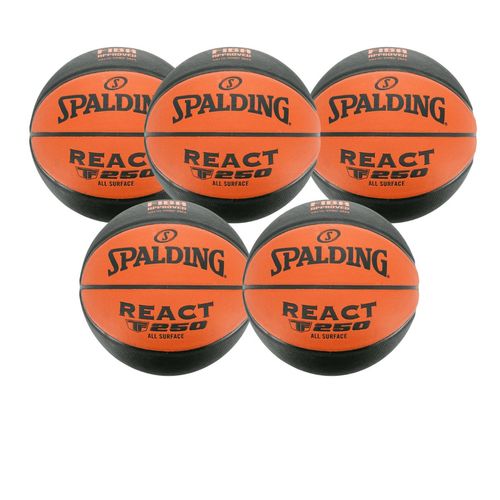 KIT 5 Bolas De Basquete Spalding React TF-250 FIBA - Tamanho 7