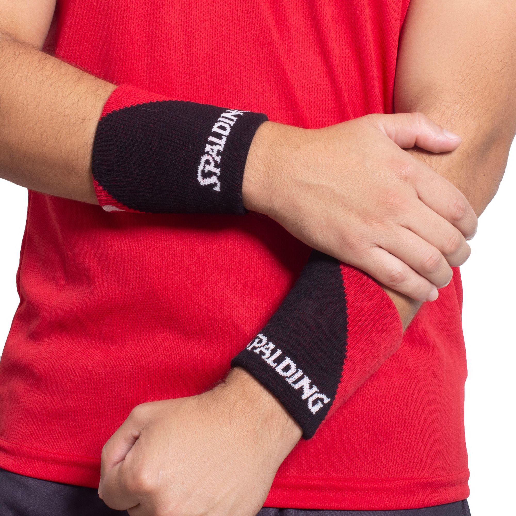 Munhequeira Spalding Double - Preto e Vermelho-3