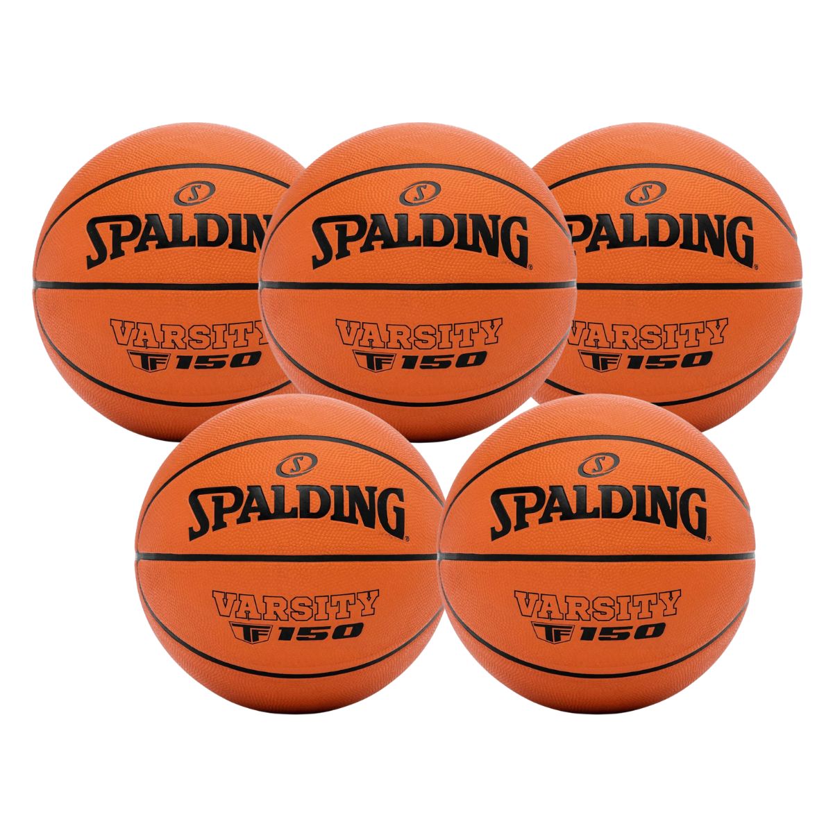 KIT 5 Bola de Basquete Spalding Varsity Tf-150 - Tamanho 5-0