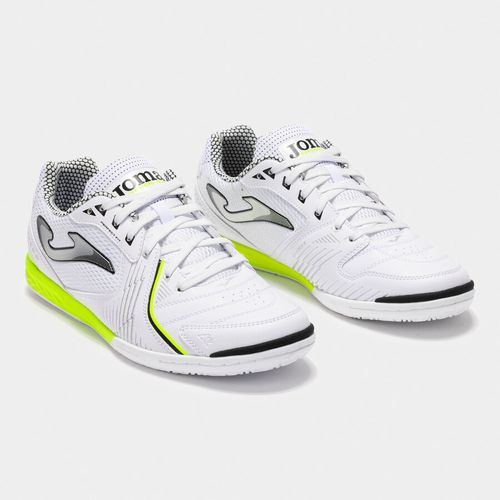 Chuteira de Futsal Joma Dribling - Branco e Amarelo