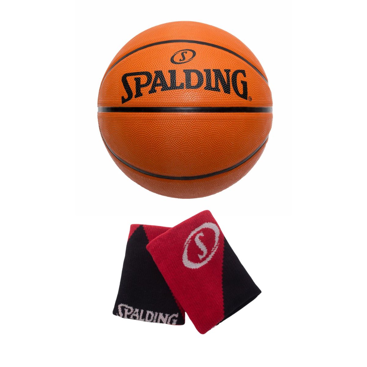 KIT Bola De Basquete Spalding Streetball + Brinde Munhequeira Vermelha-0