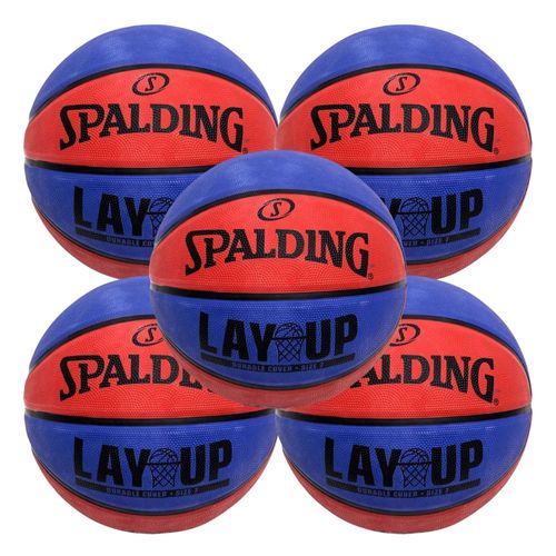 KIT 5 Bola de Basquete Spalding Lay-up Vermelho - Tamanho:07