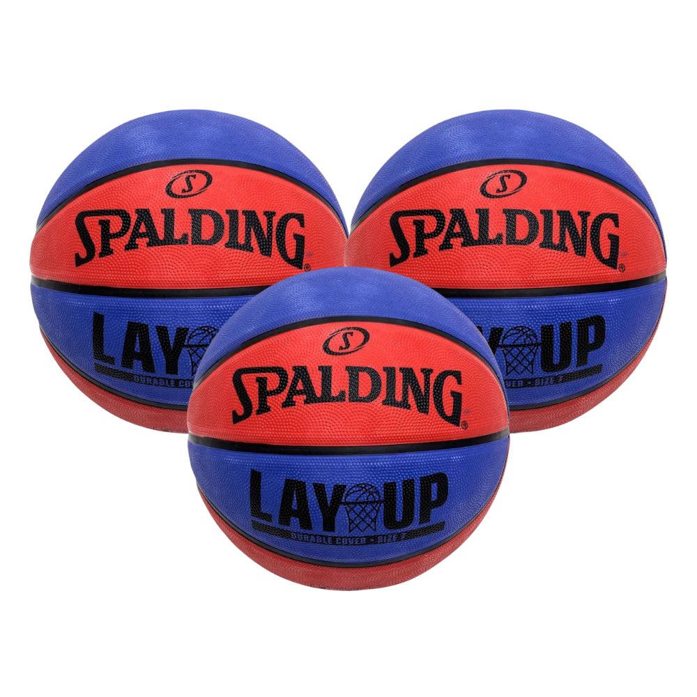 KIT 3 Bola de Basquete Spalding Lay-up Vermelho - Tamanho:07-0