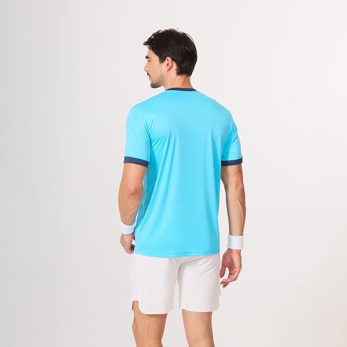 Camiseta Joma Court - Azul Turquesa e Marinho