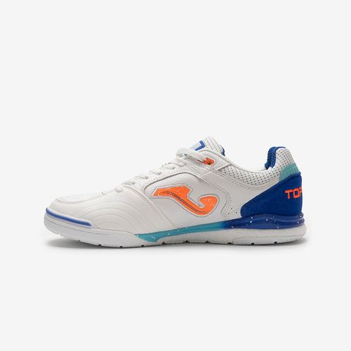 Chuteira de Futsal Joma Top Flex Rebound - Branco/Azul/Laranja