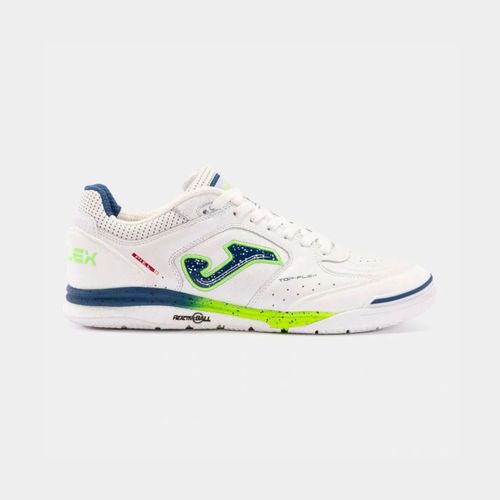 Chuteira de Futsal Joma Top Flex Rebound - Branco/Azul/Verde