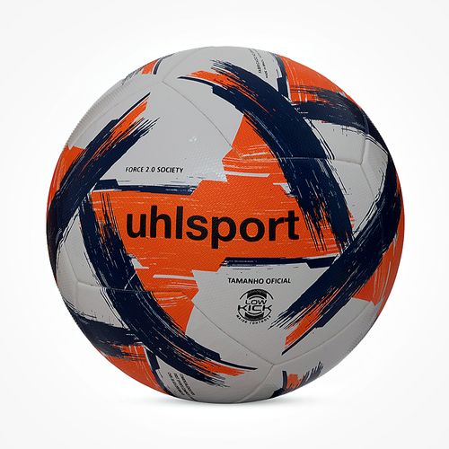 Bola de Society uhlsport Force 2.0 - Branco/Azul/Laranja