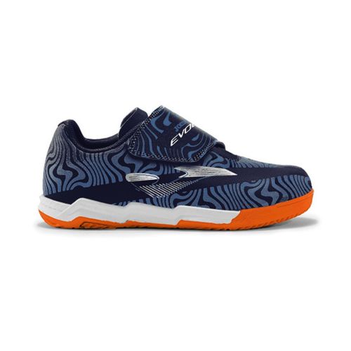 Chuteira de Futsal Joma Evolution Velcro Infantil - Azul e Laranja