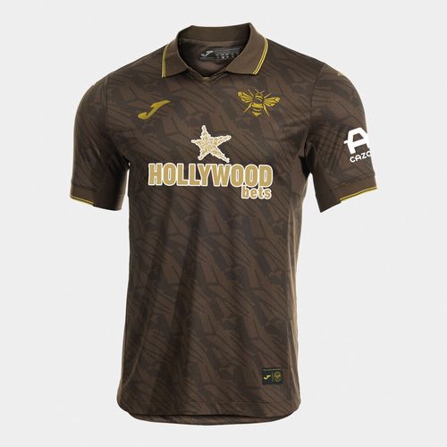 Camisa Joma Brentford II Infantil 25/26 - Marrom e Amarelo