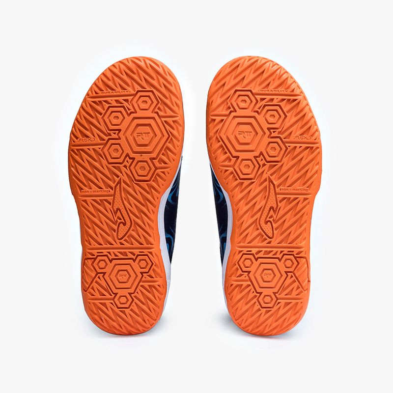 Chuteira-de-Futsal-Joma-Evolution-Velcro-Infantil-Azul-e-Laranja-6
