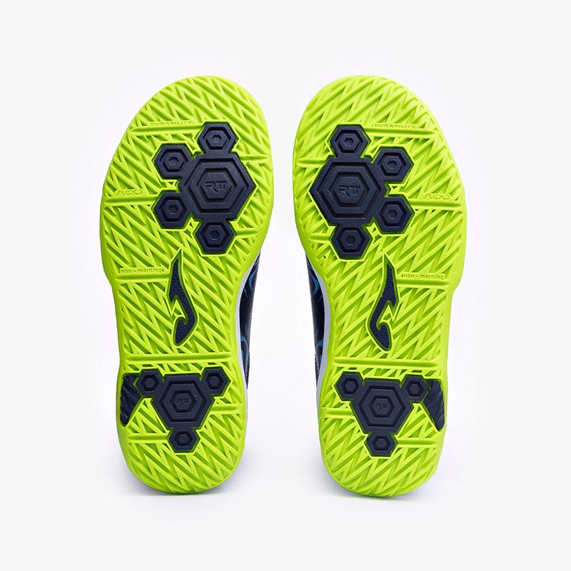 Chuteira-de-Futsal-Joma-Evolution-Velcro-Infantil-Azul-e-Verde-6