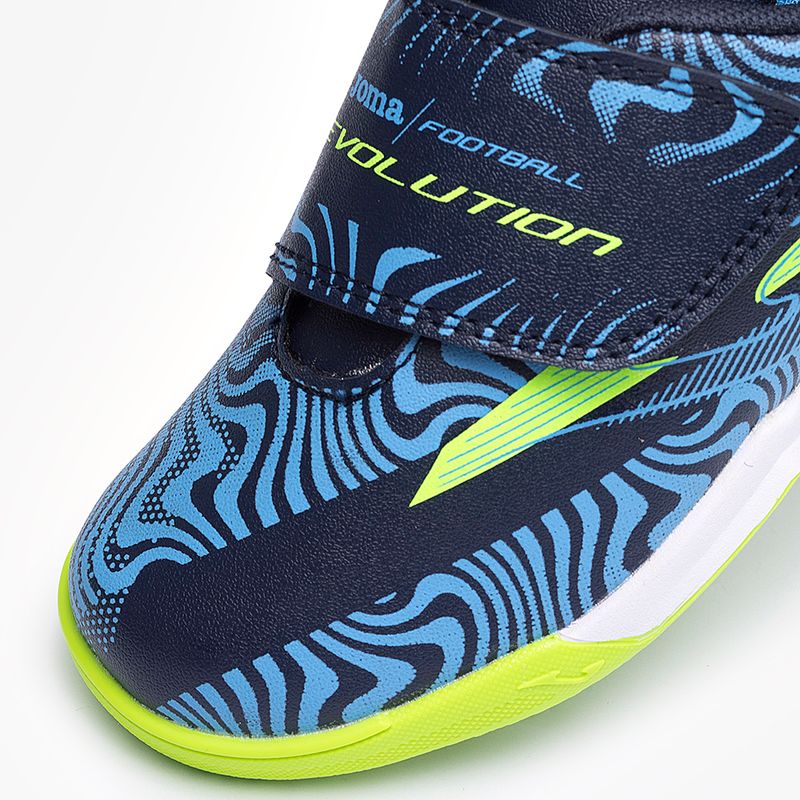 Chuteira-de-Futsal-Joma-Evolution-Velcro-Infantil-Azul-e-Verde-7