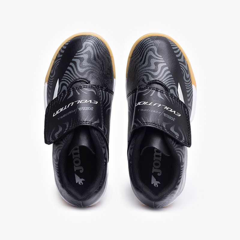 Chuteira-de-Futsal-Joma-Evolution-Velcro-Infantil-Preto-e-Branco-5