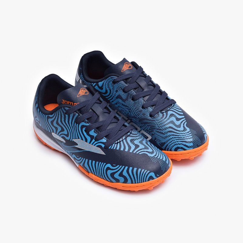 Chuteira-de-Society-Joma-Evolution-Azul-e-Laranja-3