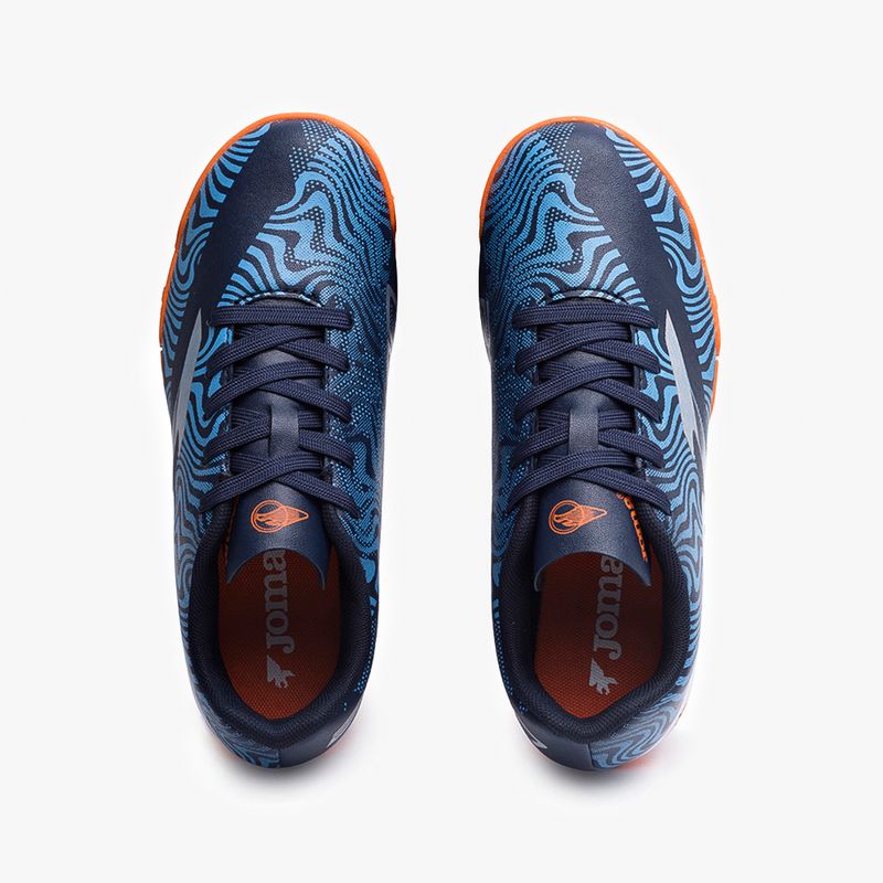 Chuteira-de-Society-Joma-Evolution-Azul-e-Laranja-5