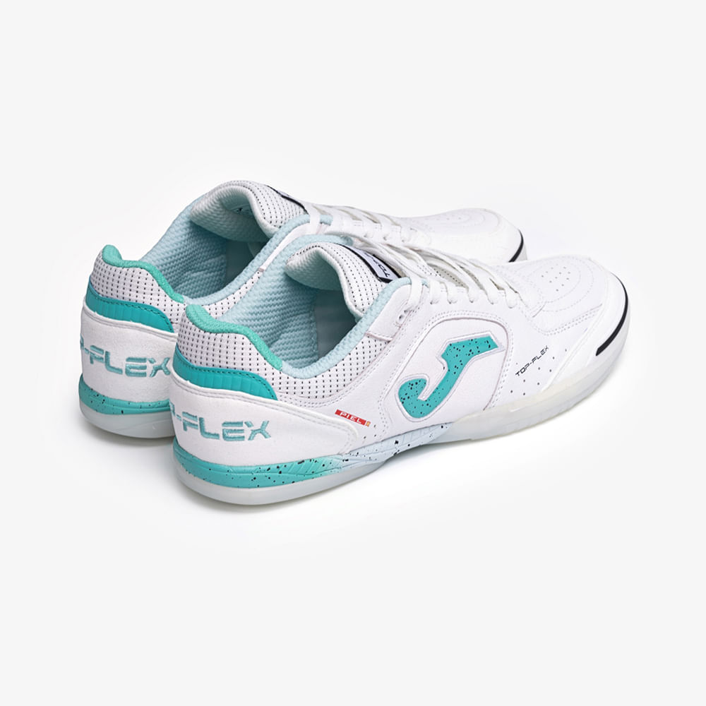 Chuteira de Futsal Joma Top Flex Unissex Branco e Azul-3