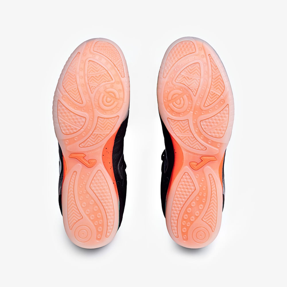 Chuteira de Futsal Joma Top Flex Masculina Preto e Coral-5